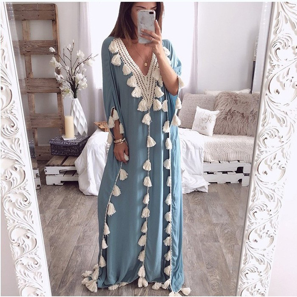V Neck Muslim Evening Dress