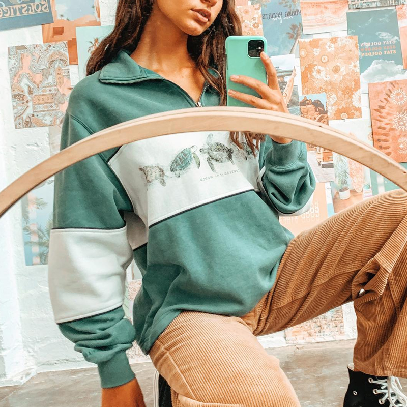 Women Vintage Marine Life Casual Sweatshirt