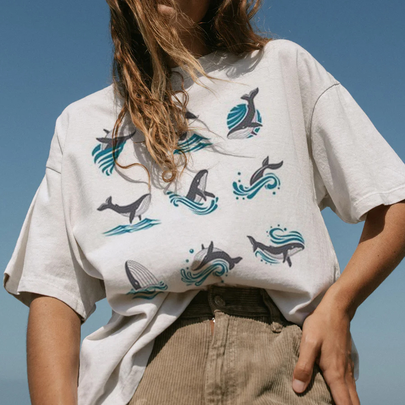 Women Marine Life Graphic Casual T shirt