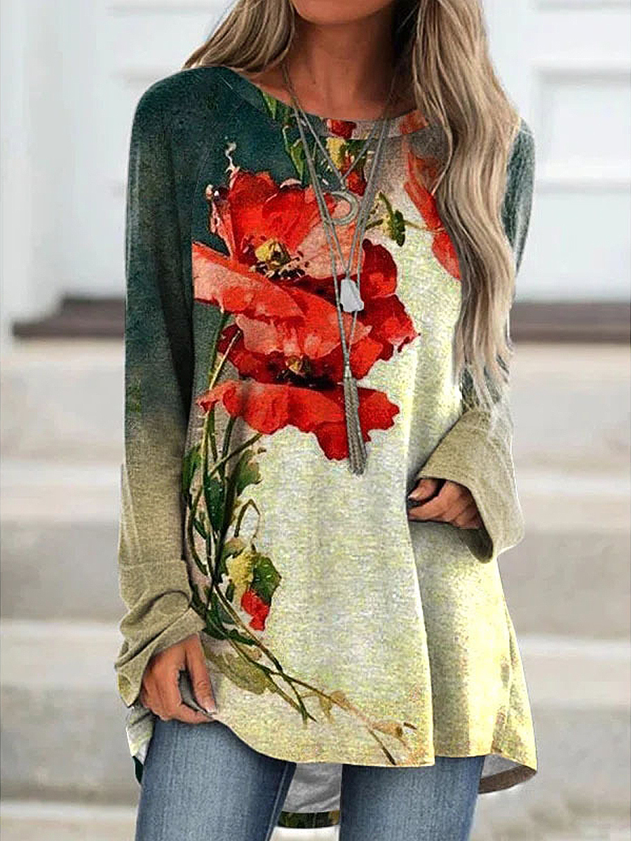 Women's Printed Mid Sleeve T Shirt