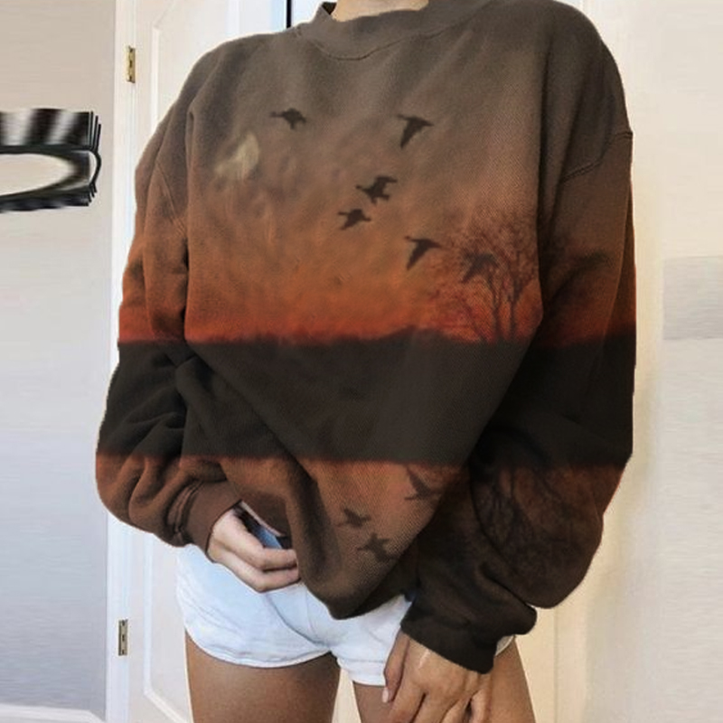 Sunset Graphic Casual Sweatshirt