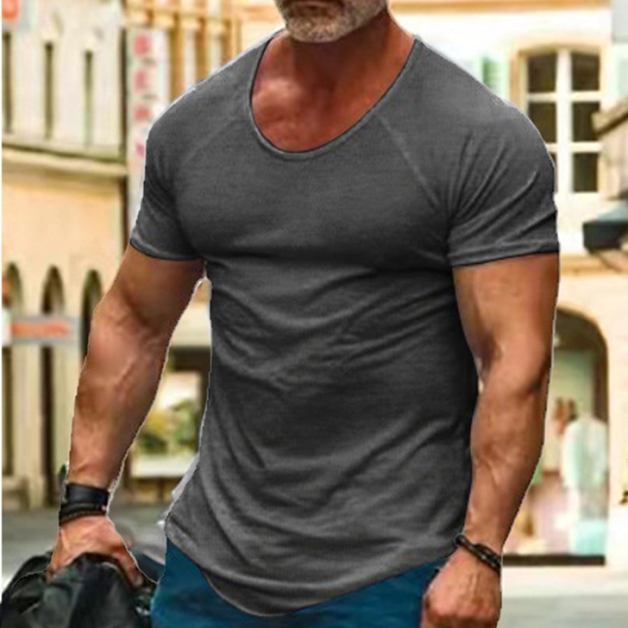 

Men's Slim Fit Short Sleeve Round Neck Short Sleeve T-Shirt