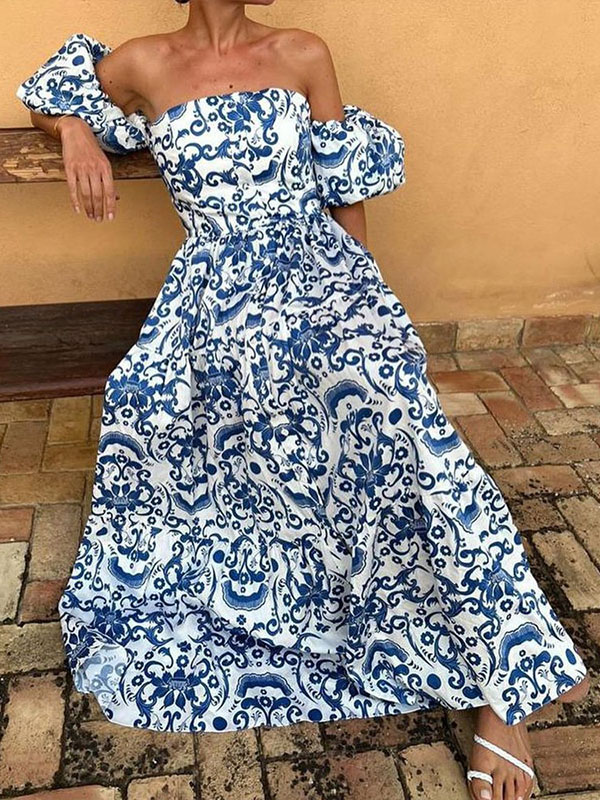 Ladies Elegant Fashion Print Dress