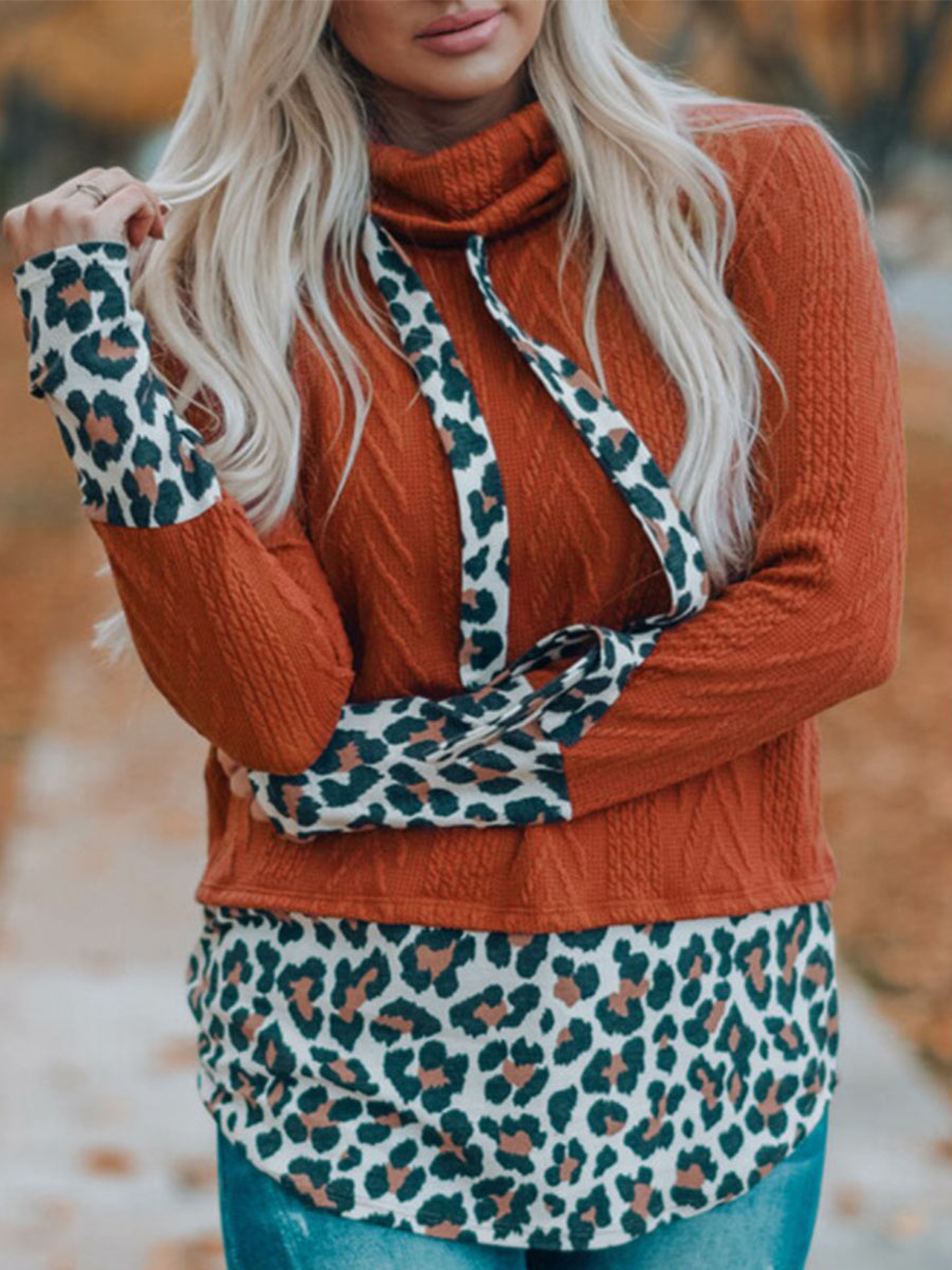 Casual Leopard print Element Long Sleeve Sweatshirt
