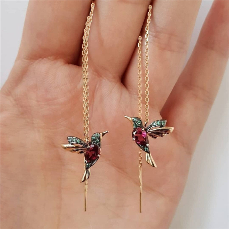 Bejeweled Bird Earrings