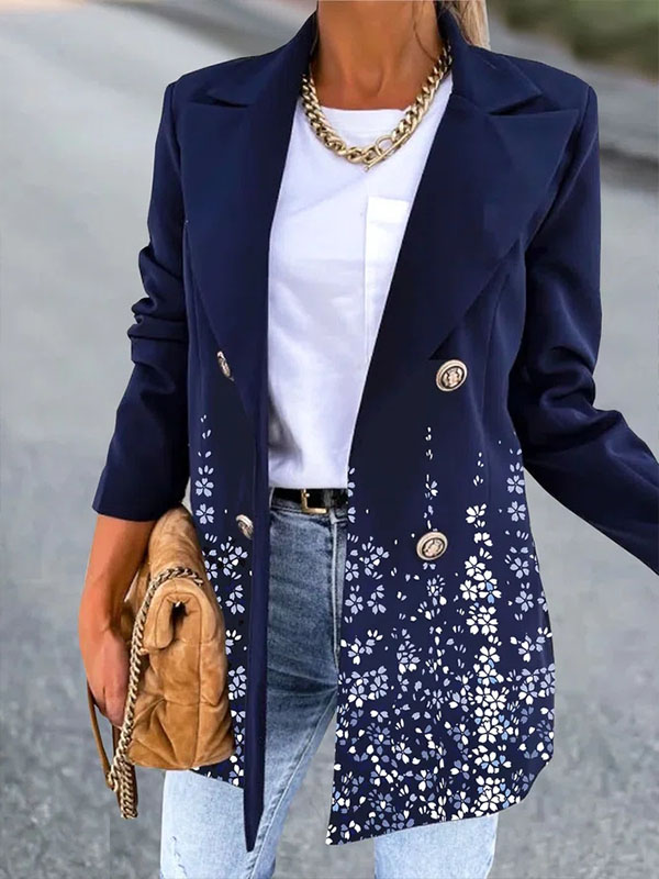 Ladies Elegant Fashion Print Blazer