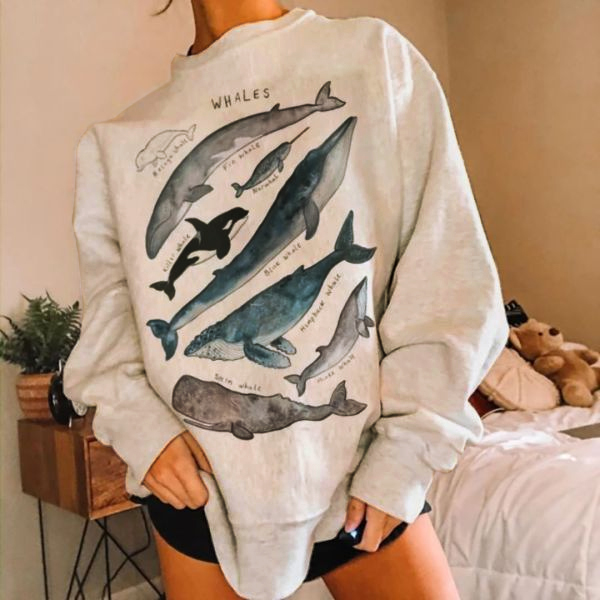 Crew Neck Basic Sweatshirt Long Sleeve Wq42