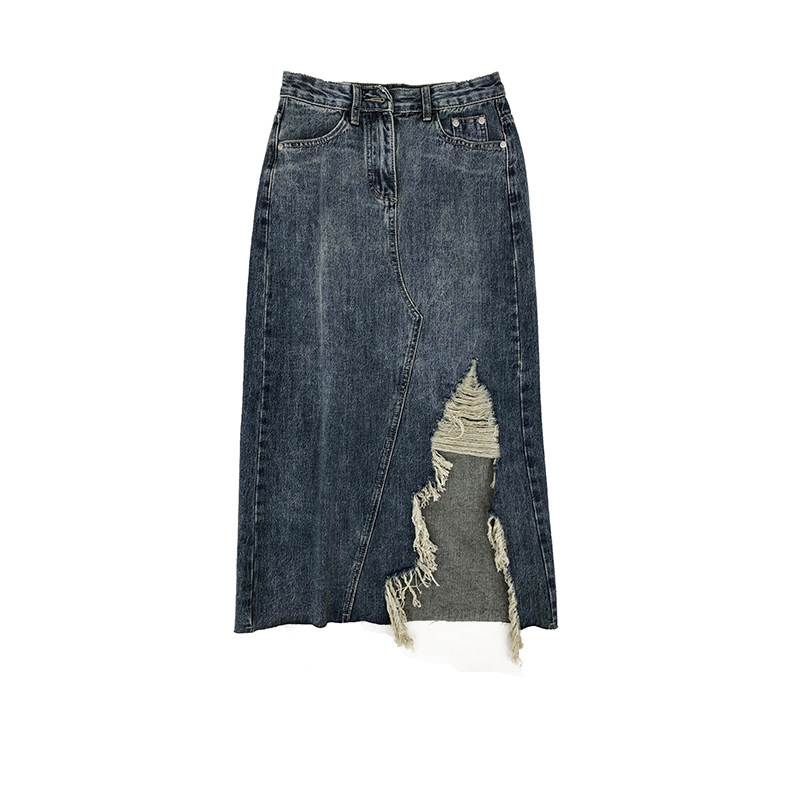 Women's Diablo Academic Ripped Denim Skirt
