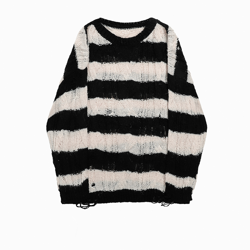 Women's Dark Academy Vintage Striped Knit Sweater