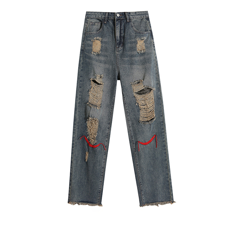 Women's Dark Academy Ripped Casual Pants