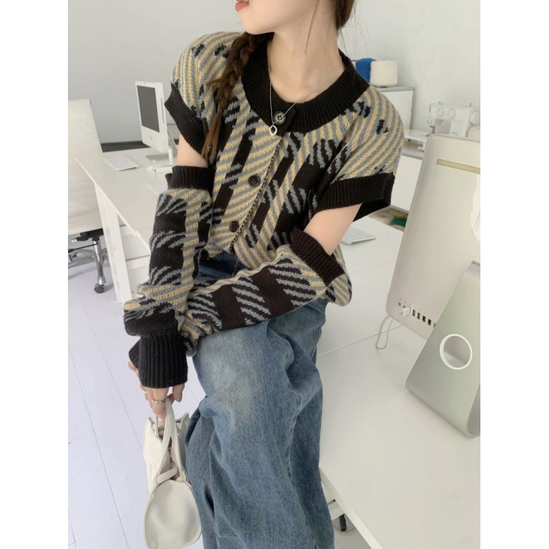 Women's Dark Academic British Vintage Knit Cardigan