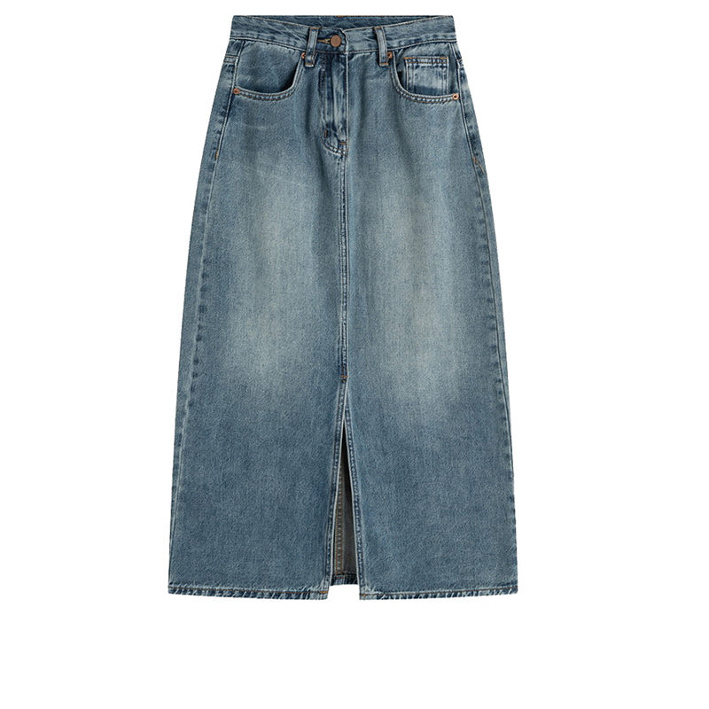 Women's Dark School Retro Denim Skirt