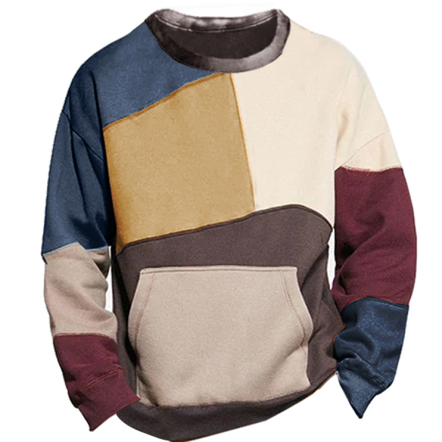 

Men's Retro Contrast Design Tactical Casual Sweatshirt