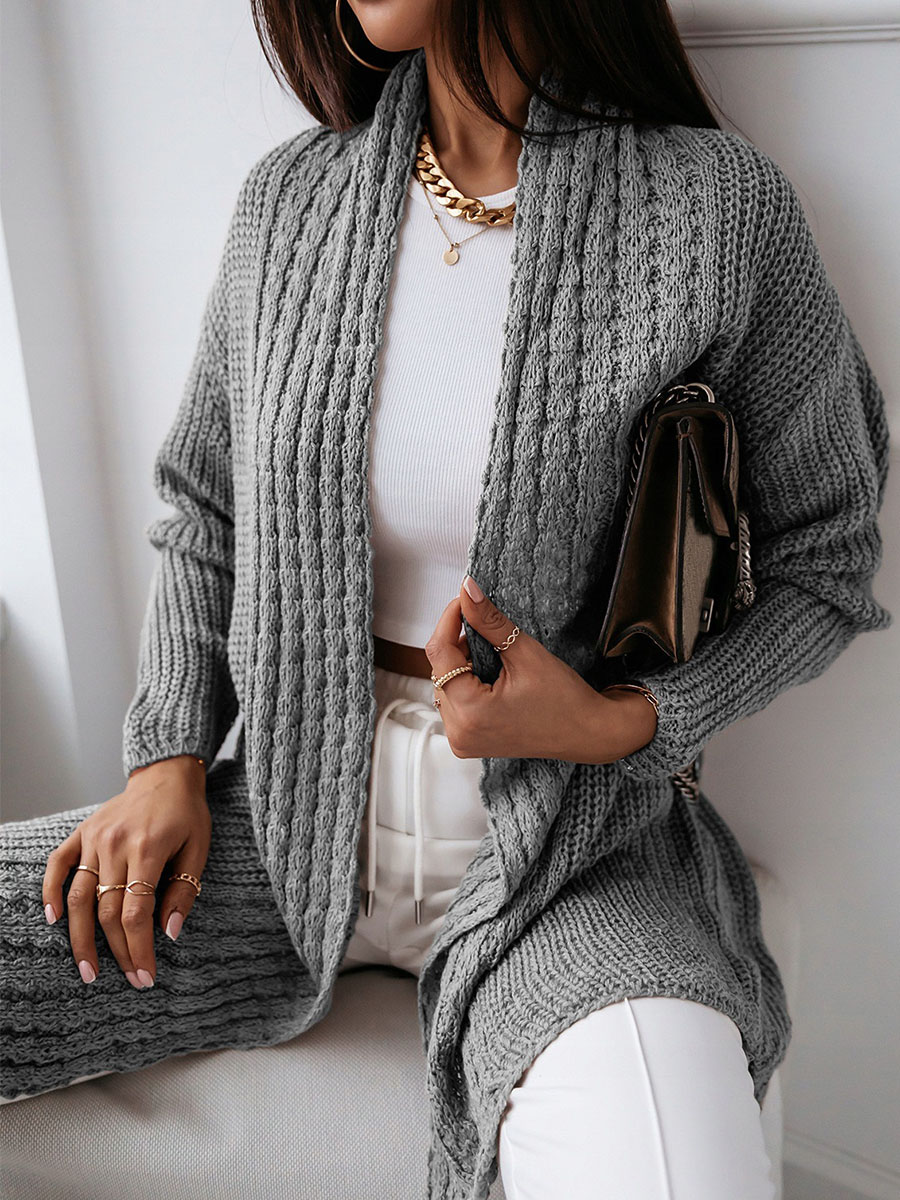Casual Basic Solid Color Loose Cardigan