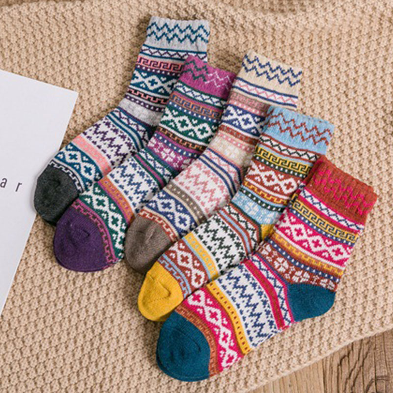 Ethnic Thicken Warm Printed Socks