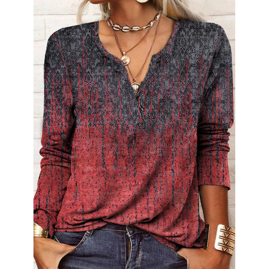 

Casual Vintage Print Crew Neck Long Sleeve T-Shirt