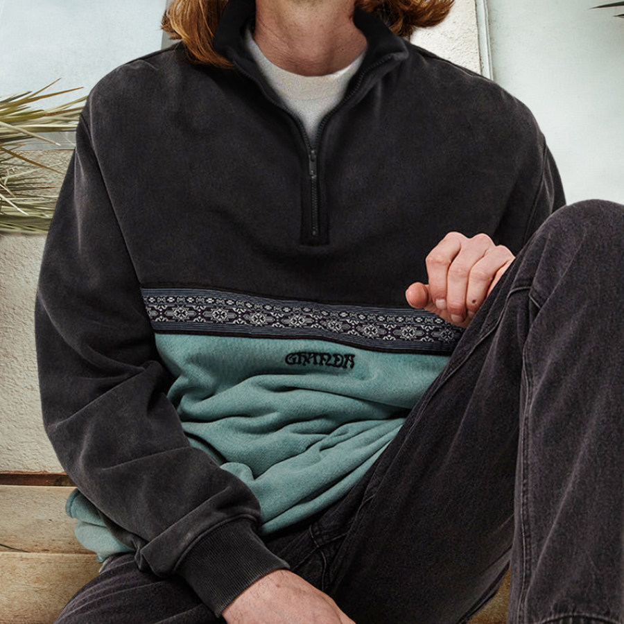 

Oversized Unisex Contrast Polos Sweatshirt