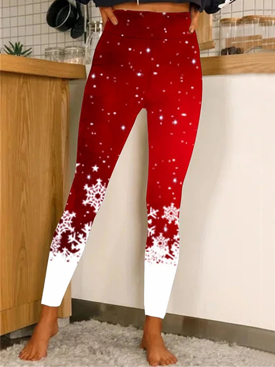 Casual Printed Women'S High Waist Stretch Leggings