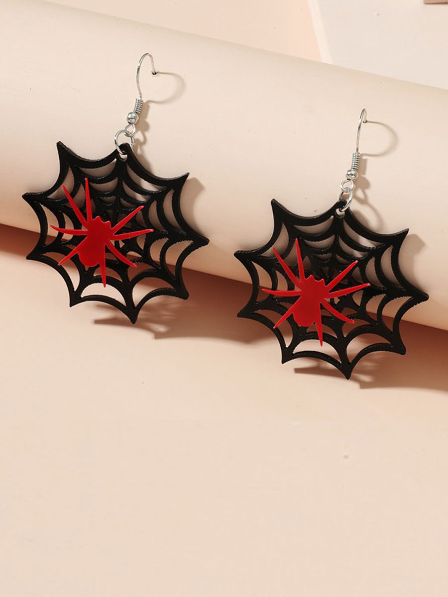 Halloween Earrings Black Spider Black And White Ghost Skull Hand Acrylic Earrings