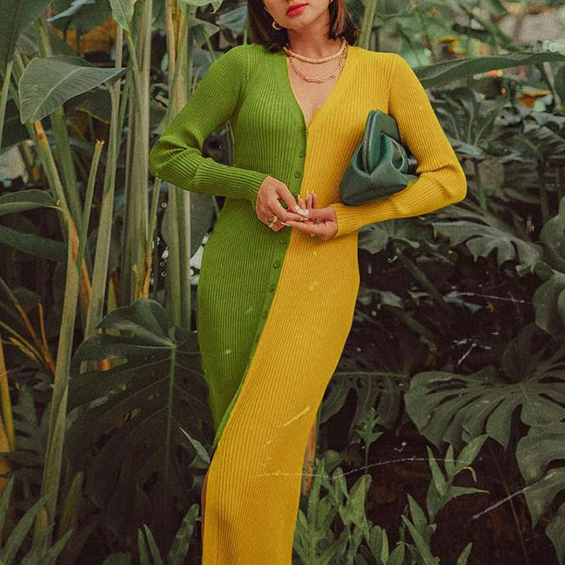 Women Autumn And Winter Knited Bodycon Dress