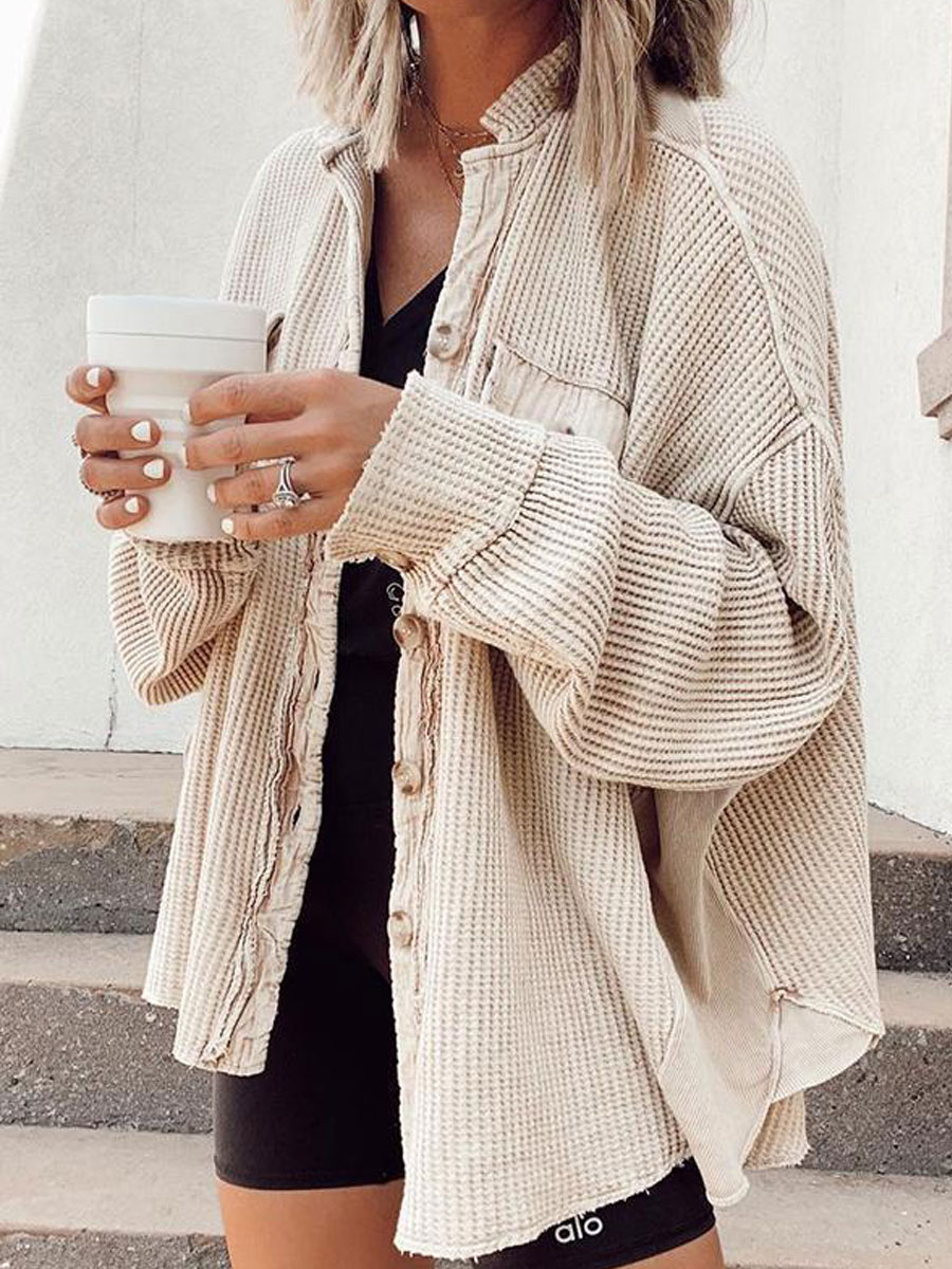 Fashion Casual Lapel Pocket Patchwork Irregular Jacket