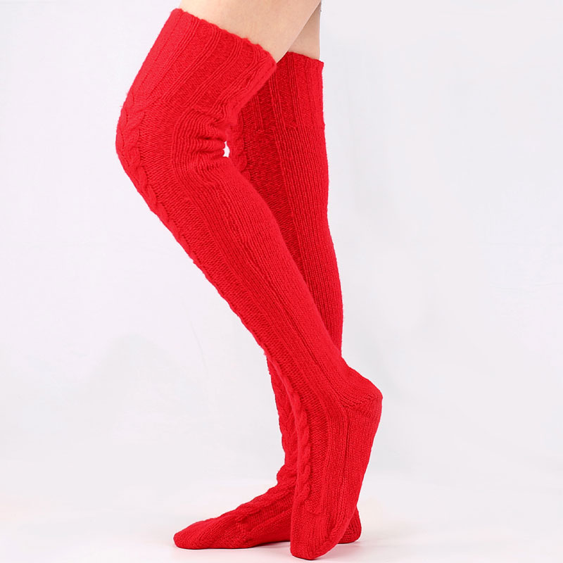 Knitted Over the knee Long Tube Lengthened Floor Wool Pile Socks