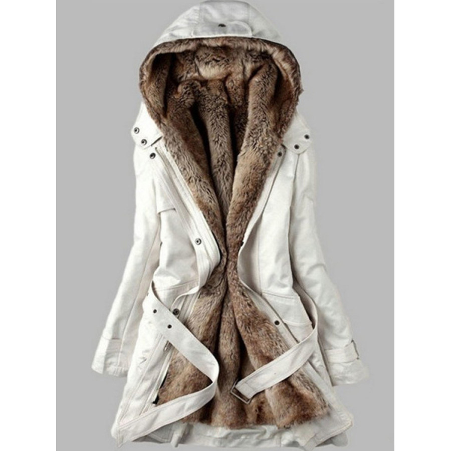 

Cappotto Con Cappuccio Staccabile In Peluche Caldo Casual