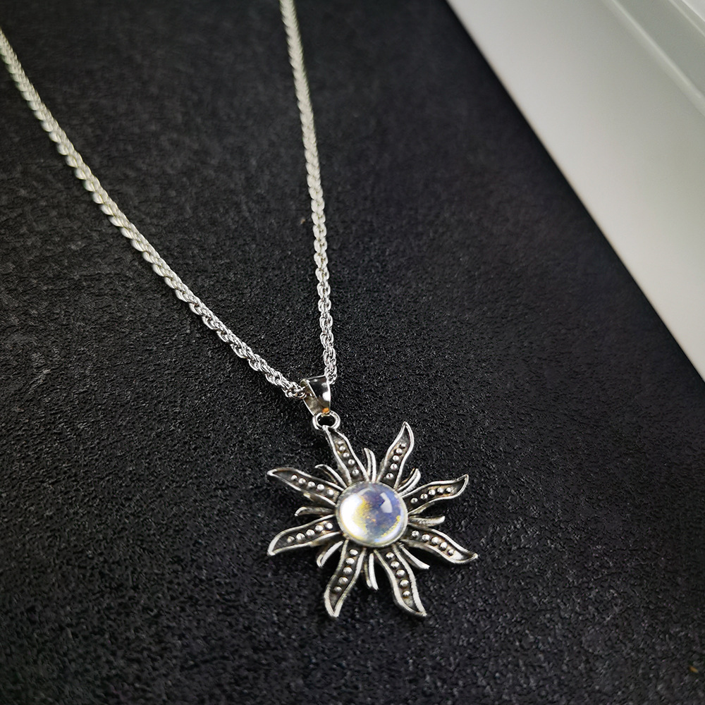 Moonstone Sunflower Necklace