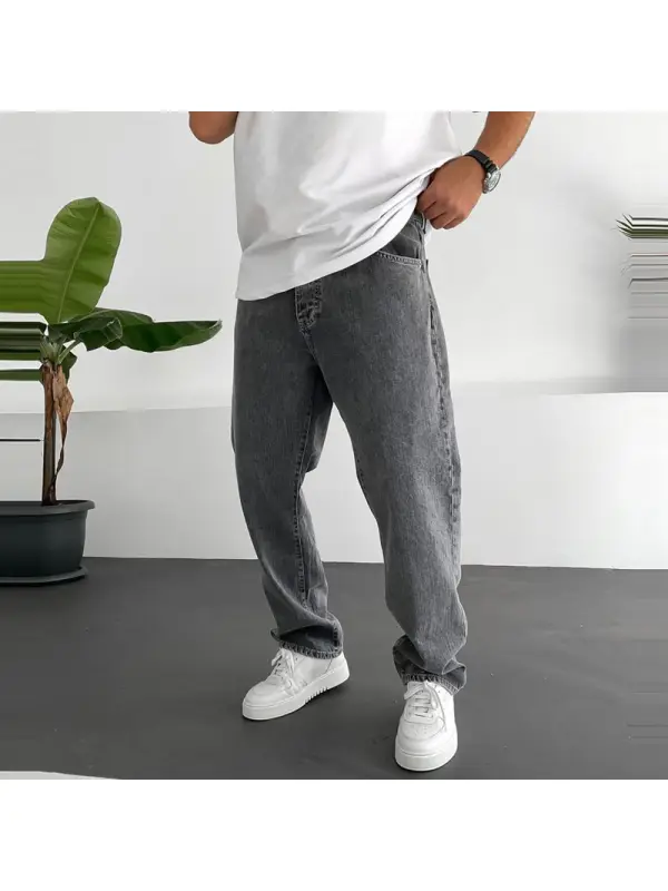Mens Classic Solid Color Casual Jeans - Anrider.com 