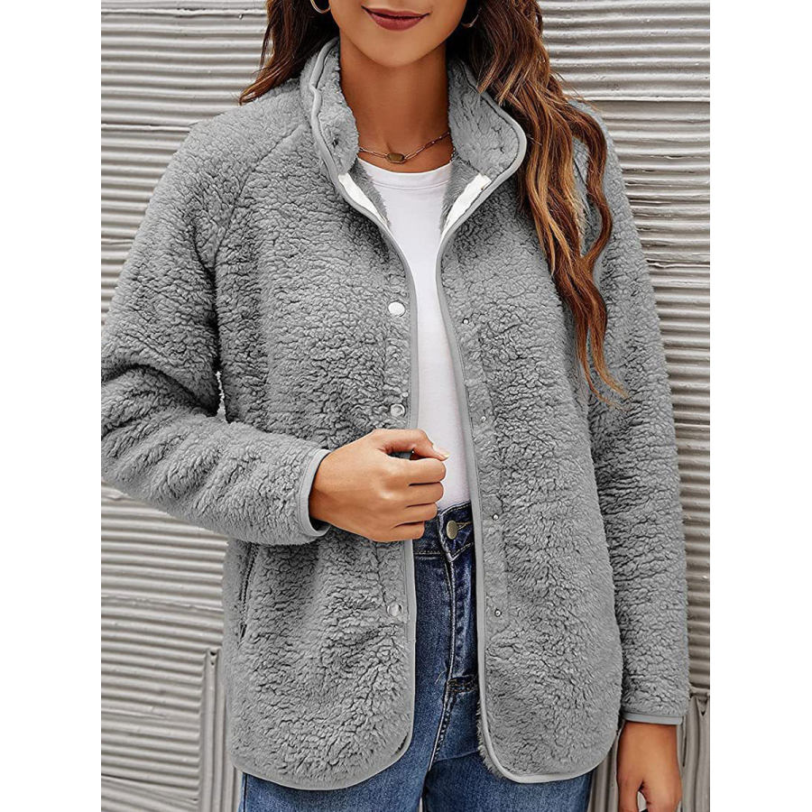 

Casual Loose Solid Lambsool Cardigan Coat