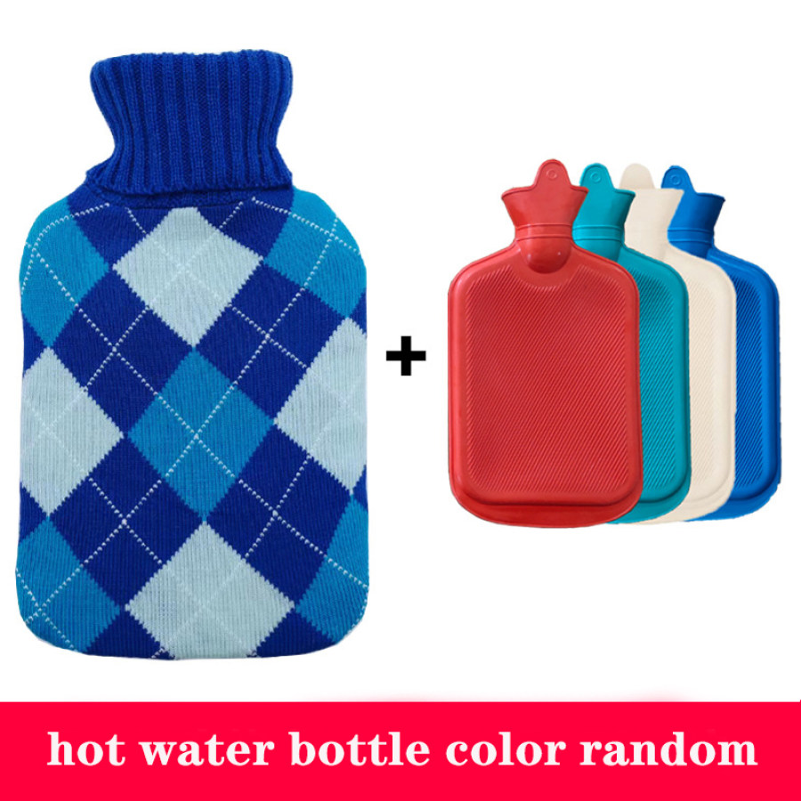 

Ethnic Style Diamond Lattice Christmas Warm Hot Water Bottle Cover And Bottle