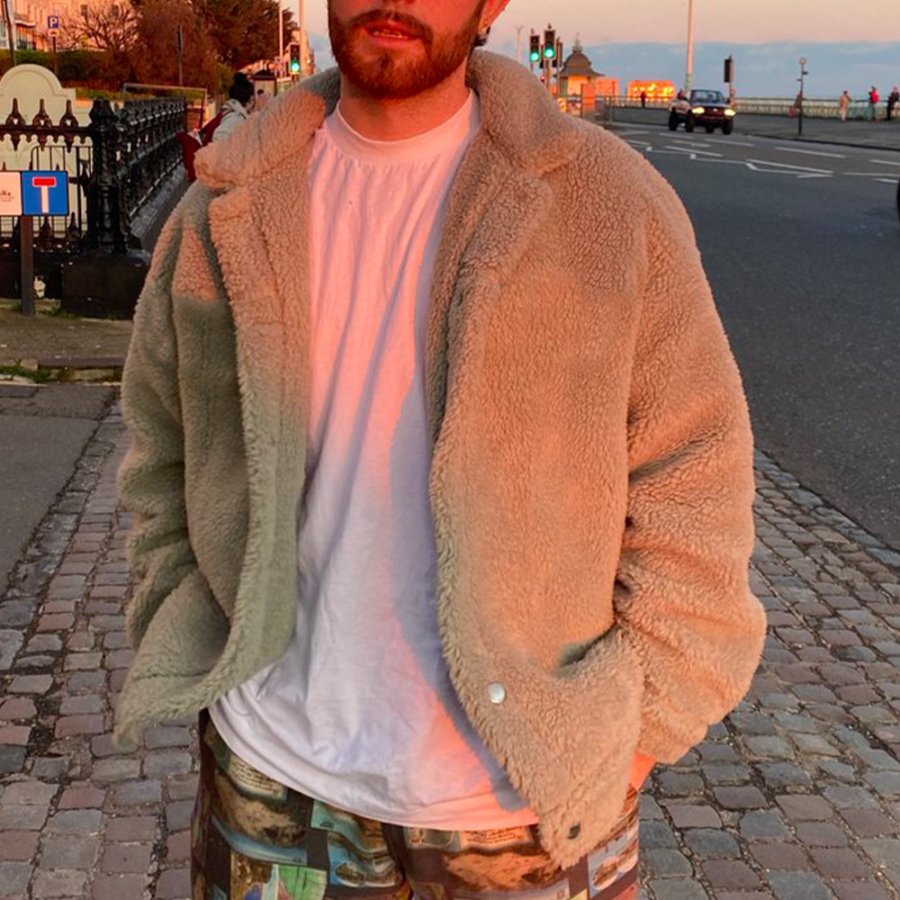 

Unisex Casual Cashmere Fleece Sweatshirt Jacket