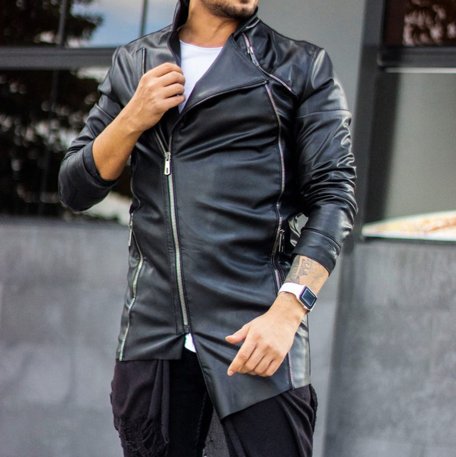 Motorcycle Zipper Leather Jacket