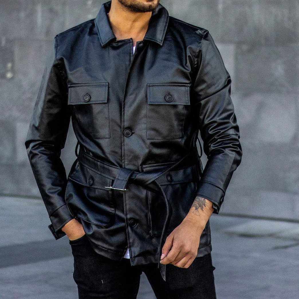Motorcycle Belt Leather Jacket