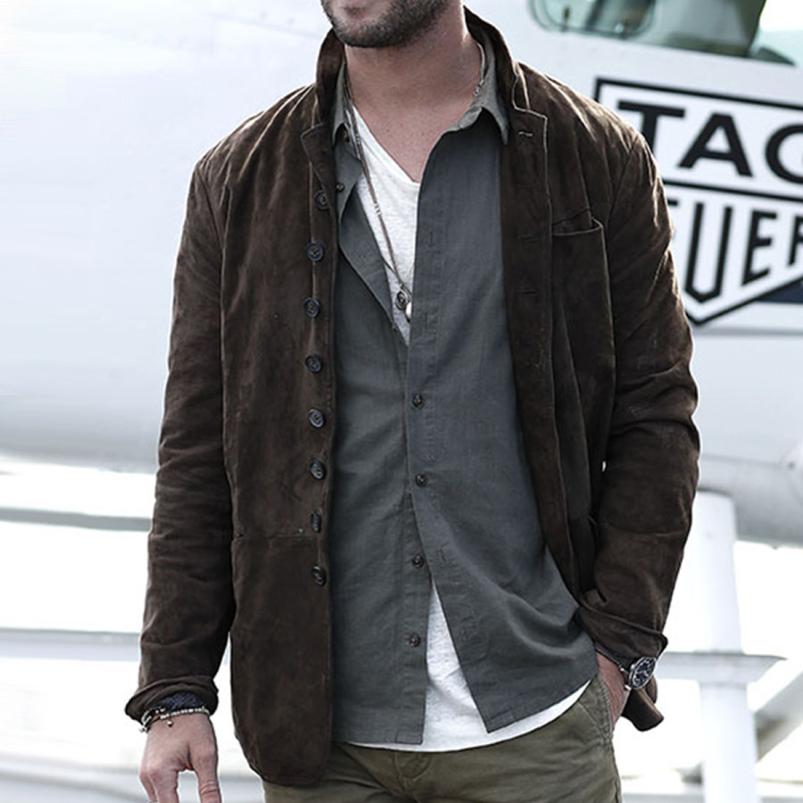 

Men's Vintage British Style Long Sleeve Cardigan Jacket