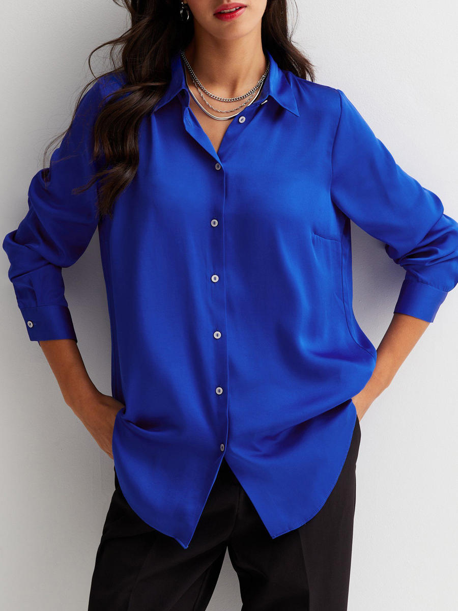 Casual Fashion Solid Color Long Sleeve Shirt