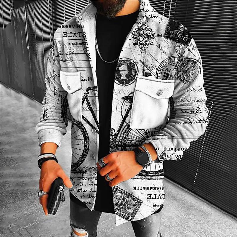 Mens Fashion 3D Printed Jacket