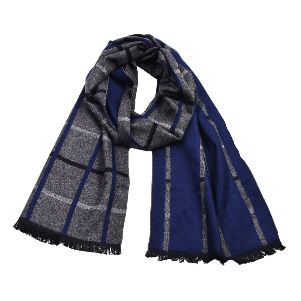 Double sided Lattice Thick British Style Warm Long Scarf