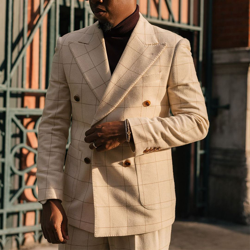 Check Double breasted Suit