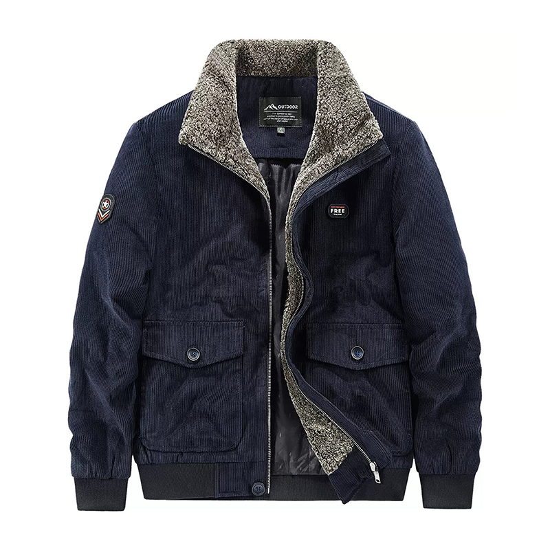 Autumn And Winter Retro Corduroy Plus Fleece Men's Jacket