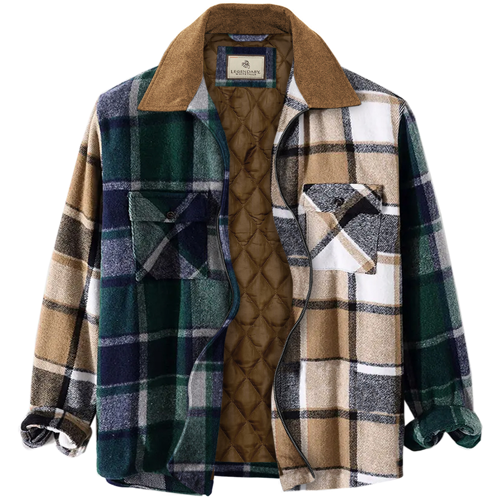 Men's Autumn & Winter Outdoor Casual Contrast Color Plaid Jacket