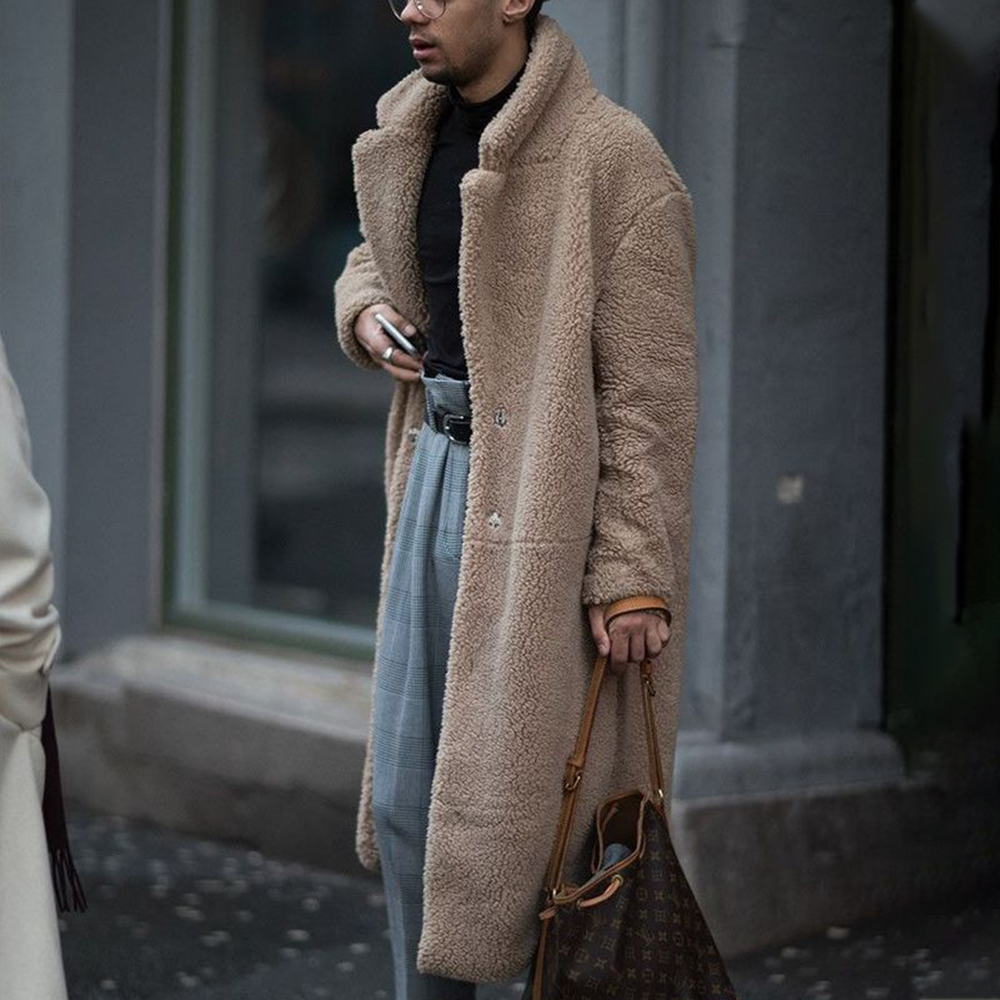 Men's Fashion Loose Jacket Midi Warm Coat
