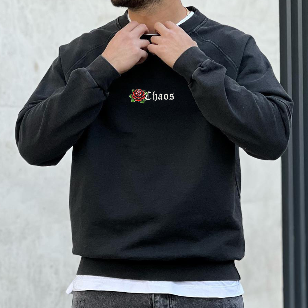 Casual Men's Rose Print Fashion Sweatshirt