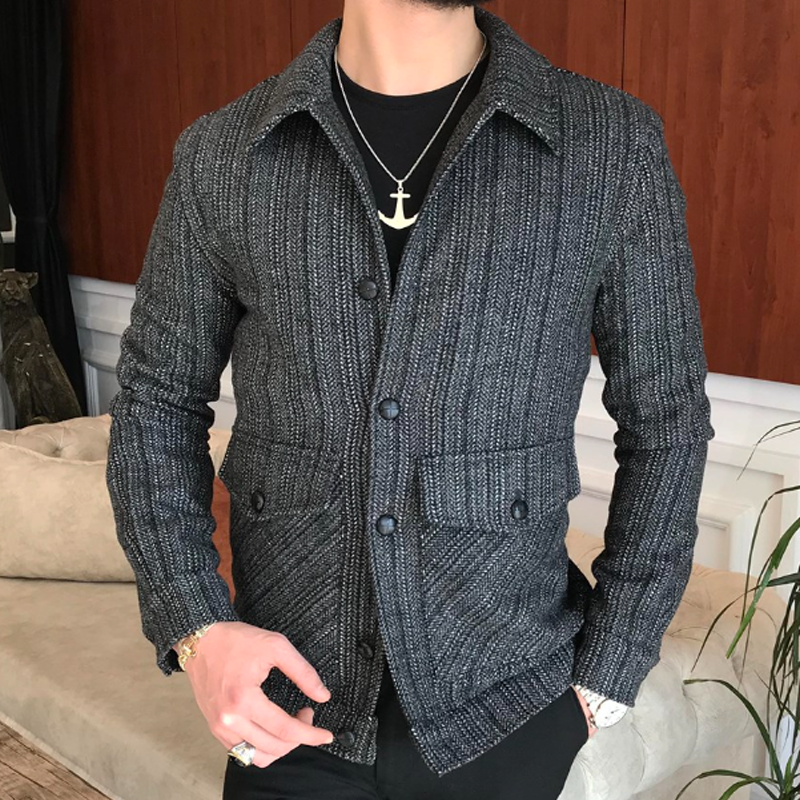 Trendy Textured Men's Business Casual Blazer