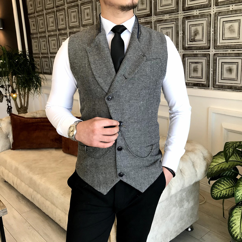 Mens Vintage Casual Business Vest