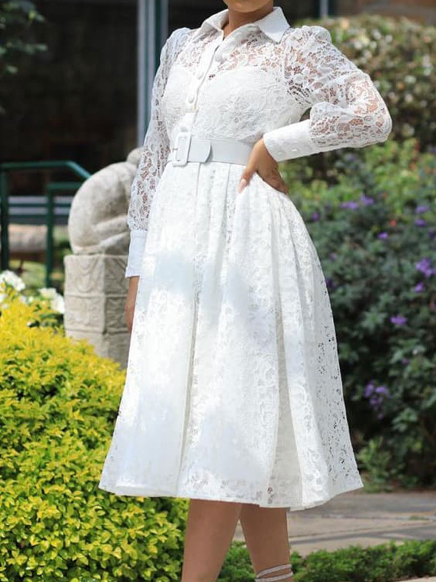 Sexy Lace See through Swing Dress