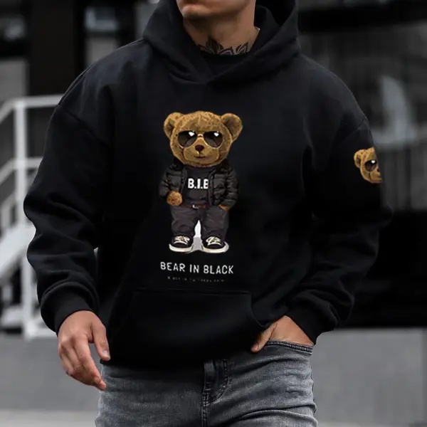 Teddy Bear Men's Casual Hooded Sweatshirt - Sanhive.com 