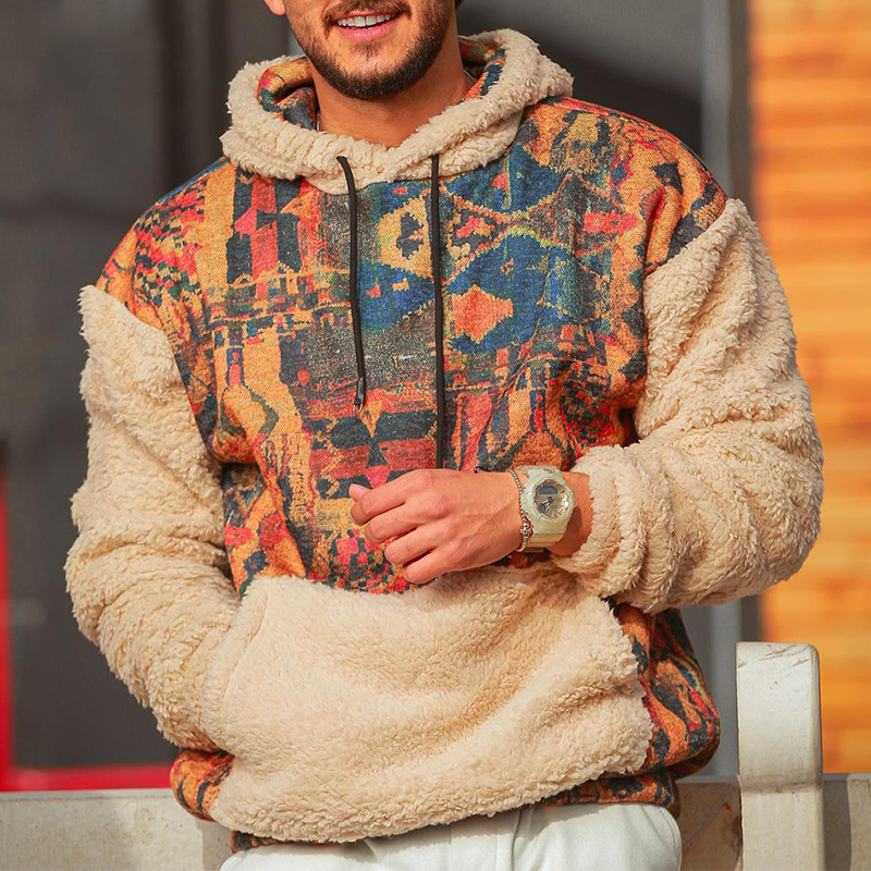 Men's Patchwork Ethnic Style Casual Sweater
