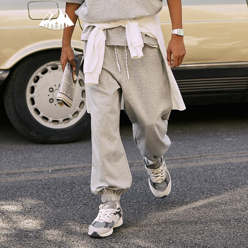 Mens Space Cotton Comfort Solid Color Slacks Leg Sports Sweatpants