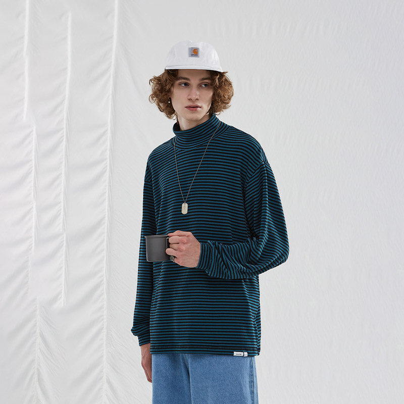 Unisex Vintage German Velvet Striped Long Sleeve T shirt